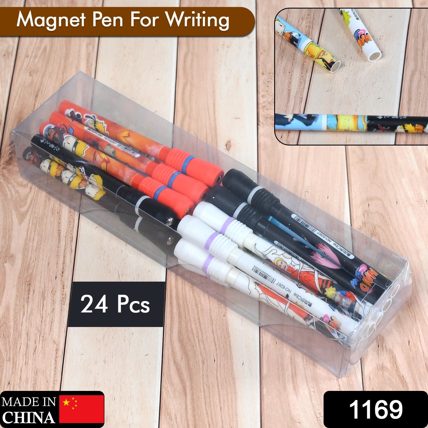 1169 Unique Magnet Pen Premium Writing Pen 24 pcs Set For Office , School & Multiuse Magnet Pen ( Mix Color ) 