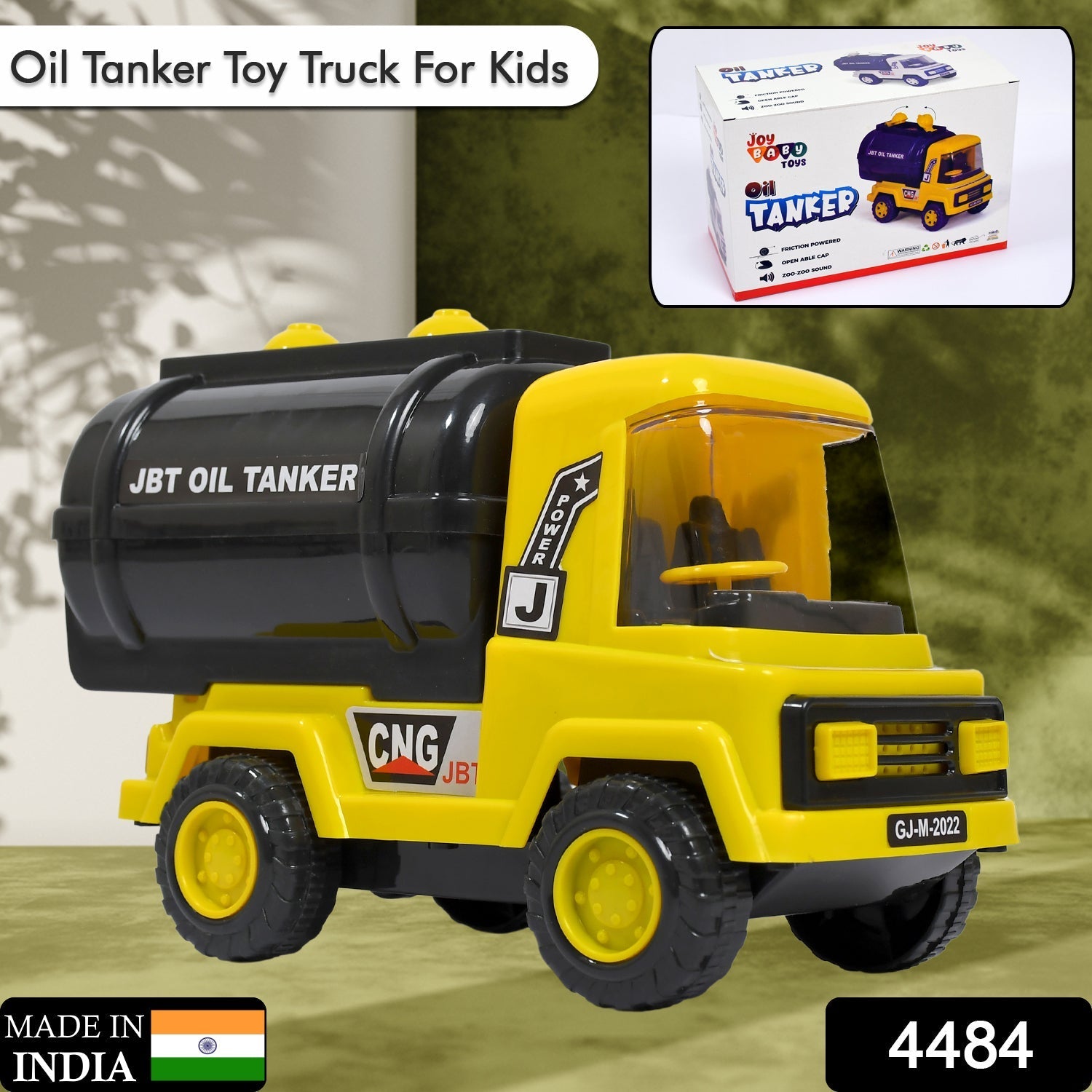 4484 Big Size Heavy Duty Unbreakable Friction Powered with Engine Sound While Running | Non Electric Toy |Tempo Oil - Water Tanker Vehicle Truck for Kids Size 