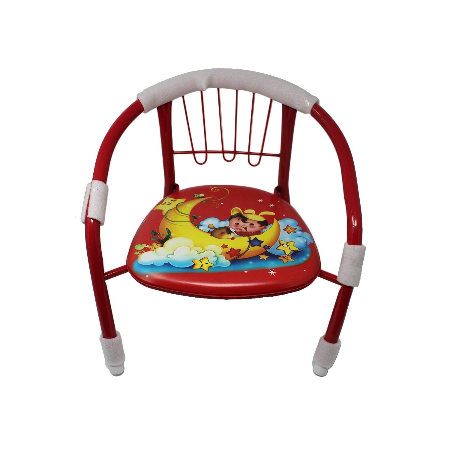 1257 Multicolor Cartoon Design Baby Chair with Metal Backrest Frame & Sound Seated Soft Cushion for kids & Toddlers (MOQ - 4 pcs) 