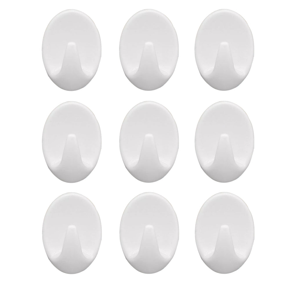 1544 Self Adhesive Plastic Wall Hook Set for Home Kitchen and Other Places (Pack of 9) 