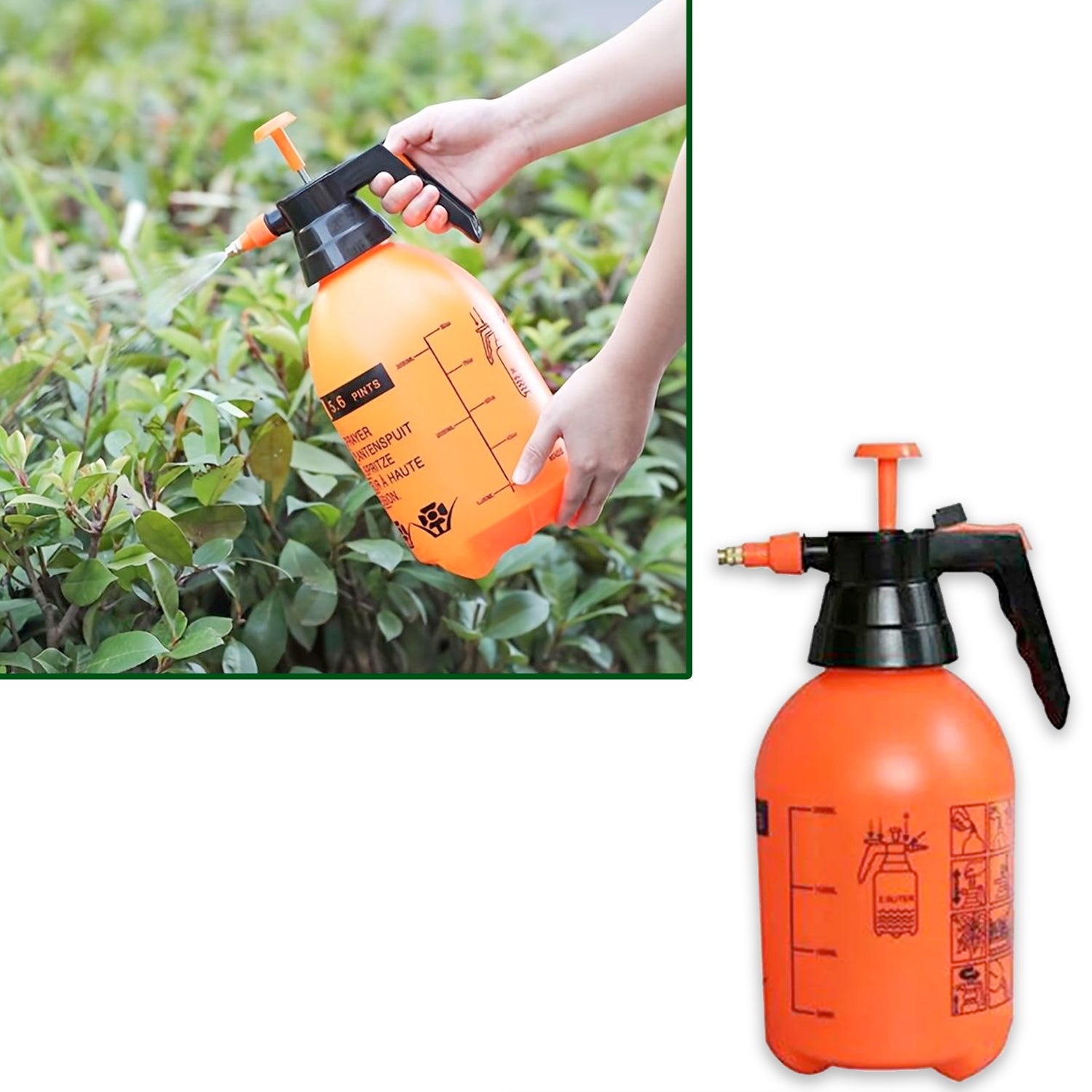 0645 Water Sprayer Hand-held Pump Pressure Garden Sprayer - 2 L 
